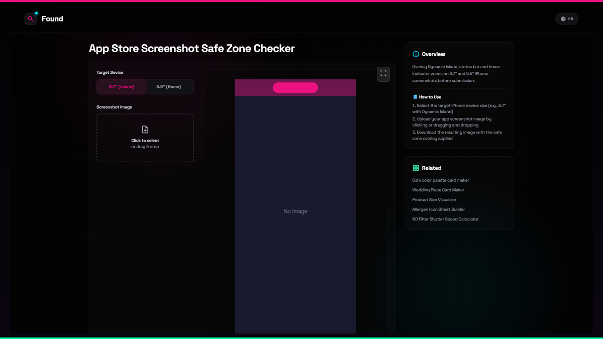 App Store Screenshot Safe Zone Checker - Found