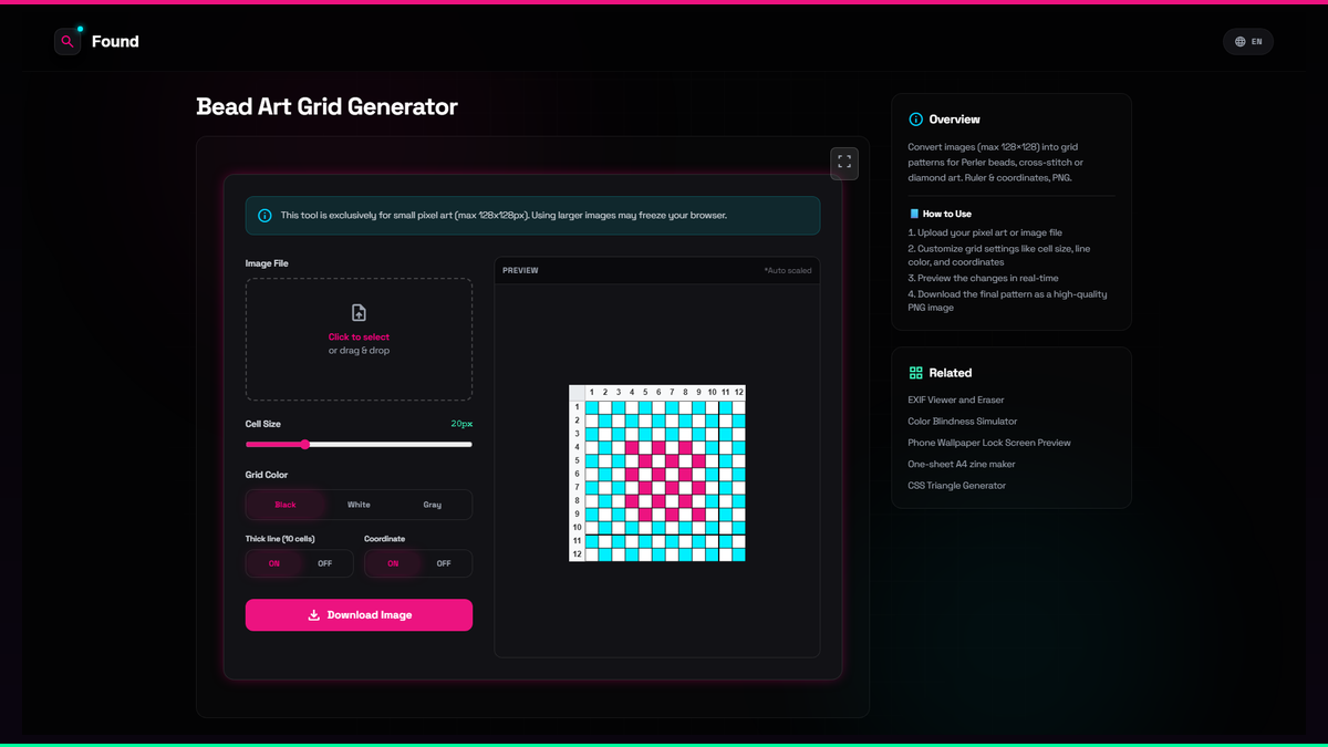 Bead Art Grid Generator - Found