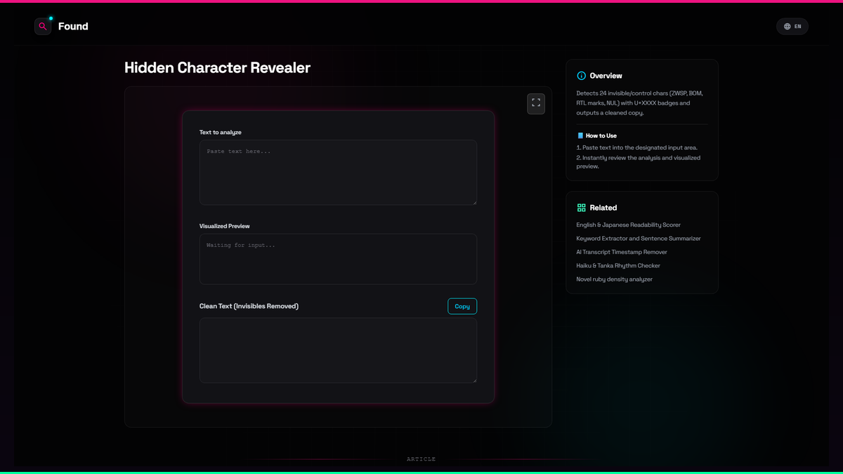 Secret Character Screen Hidden Character Revealer - Found
