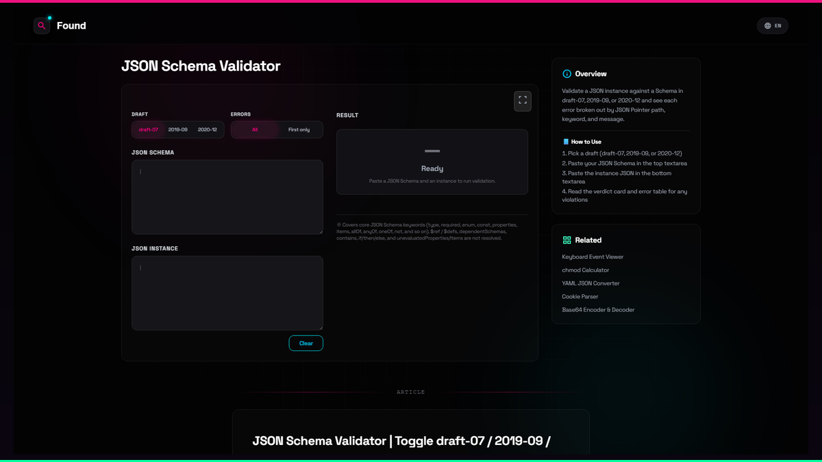 JSON Schema Validator - Found