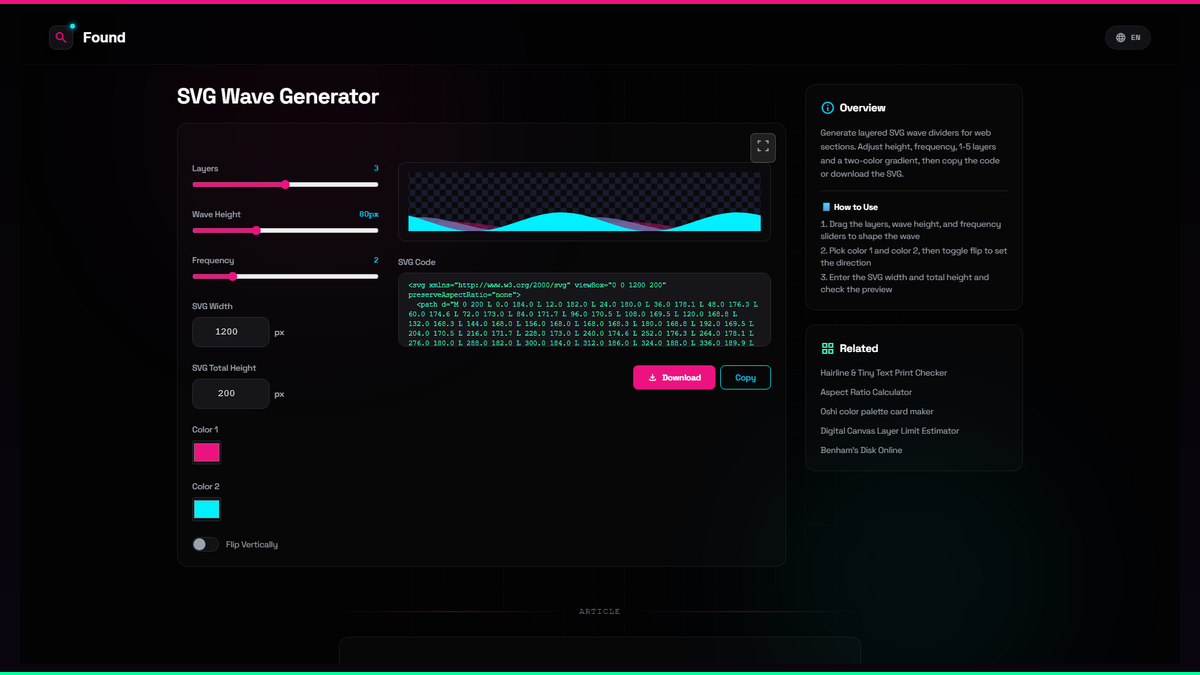 SVG Wave Generator - Found