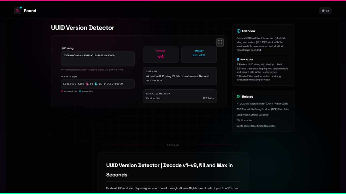 Uuid Vsapi UUID Version Detector - Found